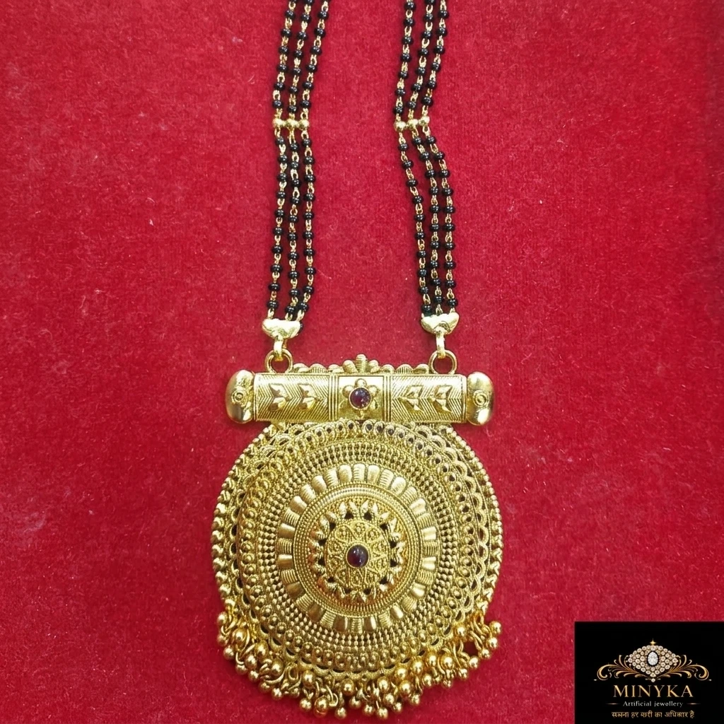 Minyka Gram Gold Matte Finish Traditional Mangalsutra - Image 5