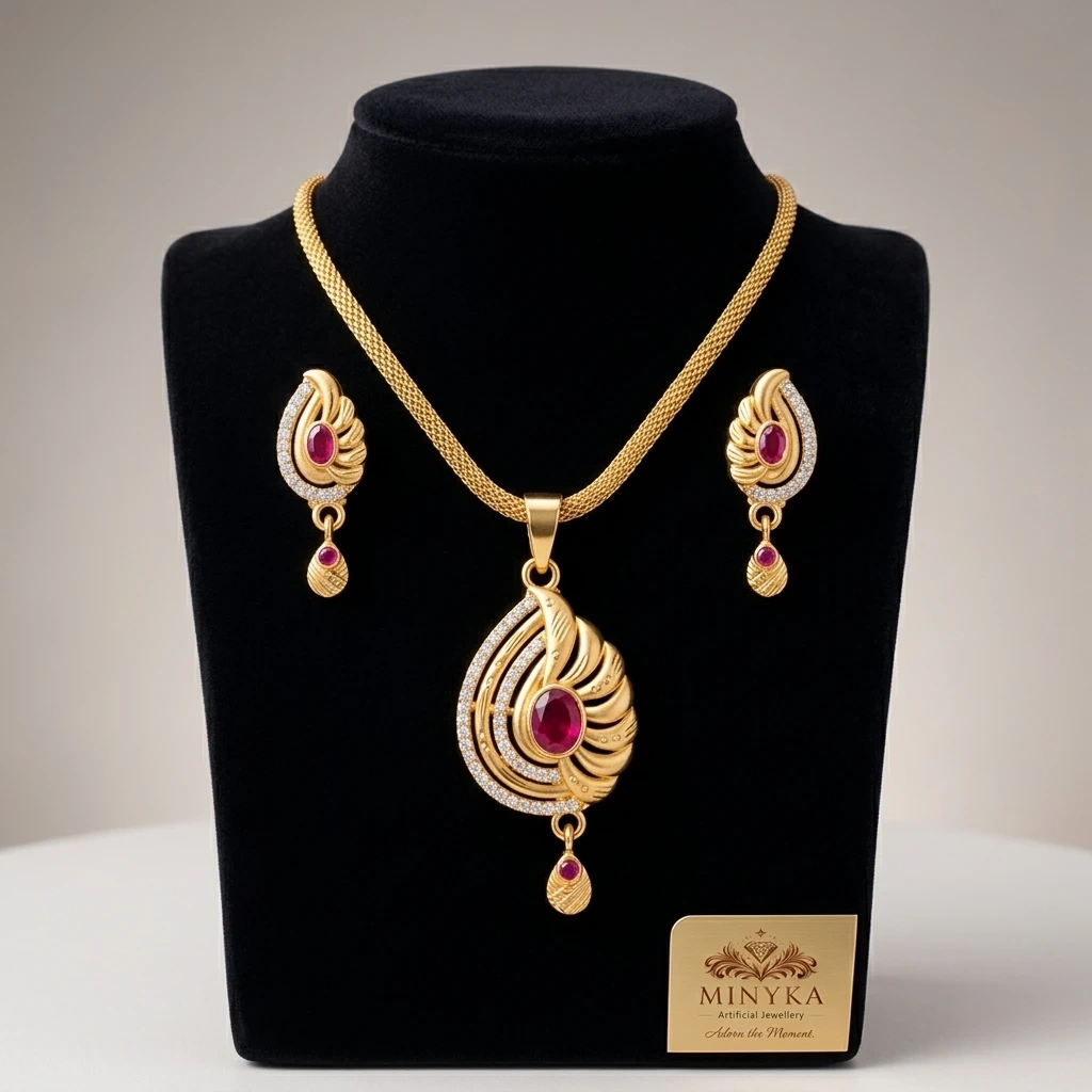minyka-premium-ruby-gold-finish-pendant-set-with-ad-stones