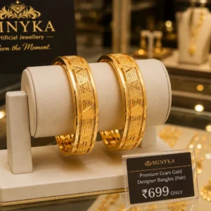 Traditional Gold Finish Kada (Pair)
